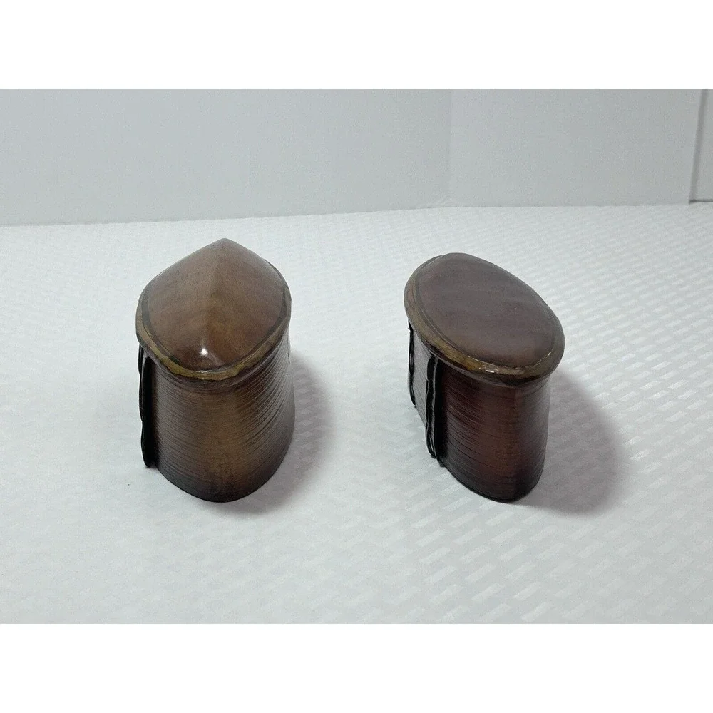 Thai AKHA Hill Tribe Bamboo Mulberry Wood Oval Tobacco Box‎ 2.5”